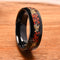 Anillo de Ópalo Rojo con Incrustaciones Negras y Baño de Oro