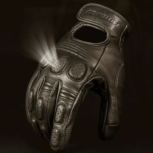 Guantes de Cuero para Motociclismo Off-Road con Protección Reforzada - Image 2