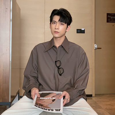 Camisa Blanca Manga Larga Estilo Coreano Sin Planchado