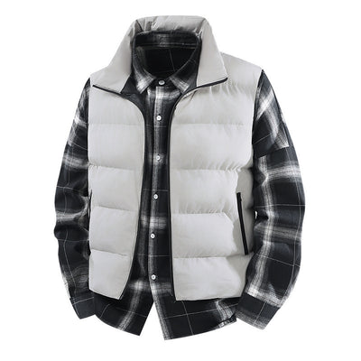 Chaleco Abrigo Suelto Cálido para Hombre Talla Grande con Cuello de Pie - Image 8
