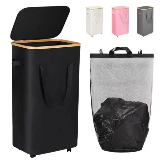 Canasta Plegable para Ropa Sucia con Tapa y Protección Antipolvo - Image 23