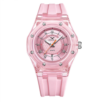 Reloj de Cuarzo con Correa de Silicona Transparente Resistente al Agua - Image 8