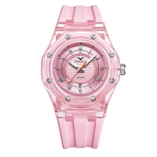 Reloj de Cuarzo con Correa de Silicona Transparente Resistente al Agua - Image 8
