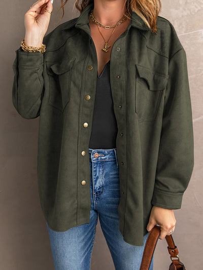 Chaqueta Ante Suave Otoño Mujer - Camisa Solapa Clásica Corte Holgado - Image 9