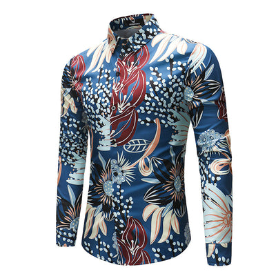 Camisa de Manga Larga con Estampado Acuático para Hombre - Image 11