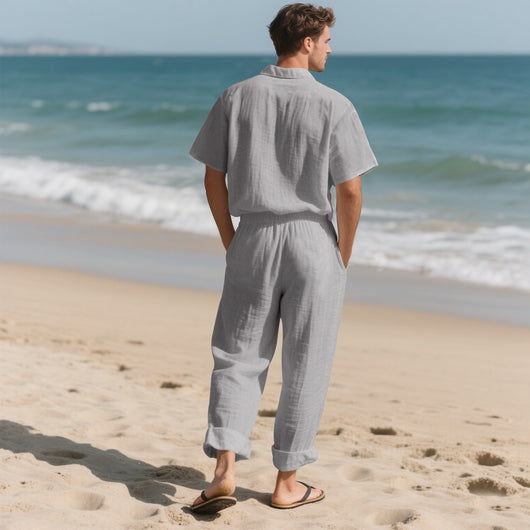 Conjunto de Playa: Polo Casual con Botones y Shorts Cómodos - Image 33