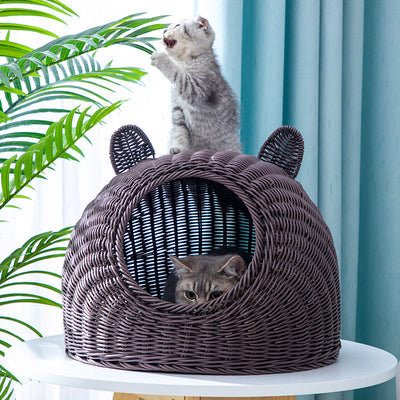 Casa Refugio para Gatos en Ratán Sintético Semicerrada - Image 14