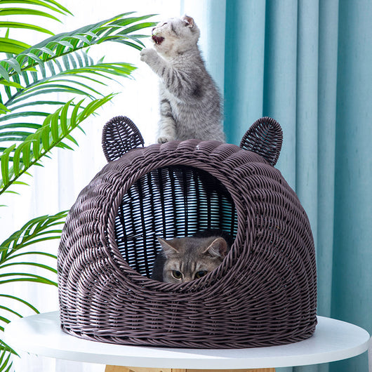 Casa Refugio para Gatos en Ratán Sintético Semicerrada - Image 14
