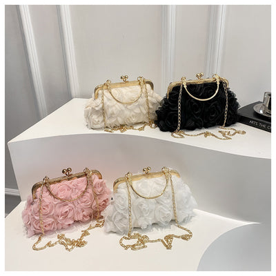 Bolso Elegante para Mujer con Patrón de Rosas y Detalle de Cadena - Image 24