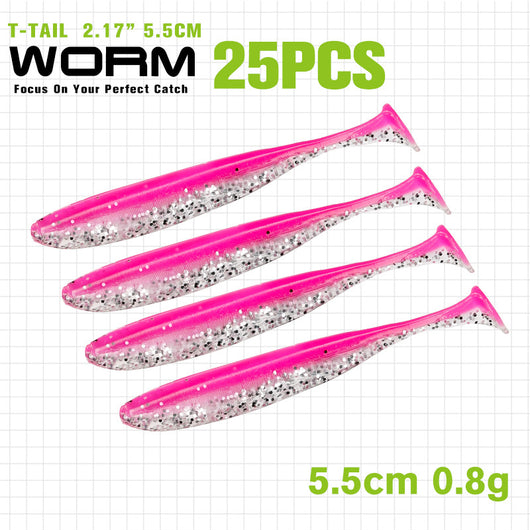 Gusano Artificial T-tail 55 75mm - Anzuelo de Pesca Realista - Image 12
