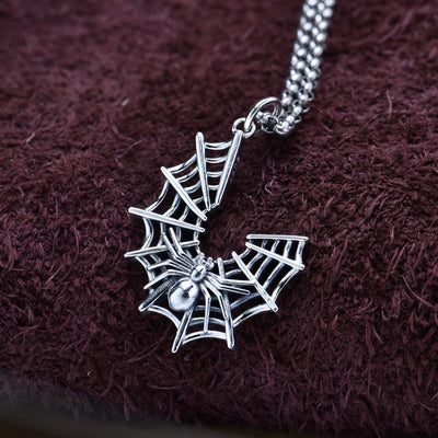 Collar Gótico Tela de Araña en Plata 925 - Colgante Ornamental - Image 7