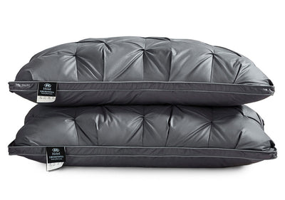 Juego de Almohadas de Plumas de Ganso Blanco con Protectores de Cuello - Image 3