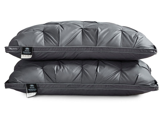 Juego de Almohadas de Plumas de Ganso Blanco con Protectores de Cuello - Image 3