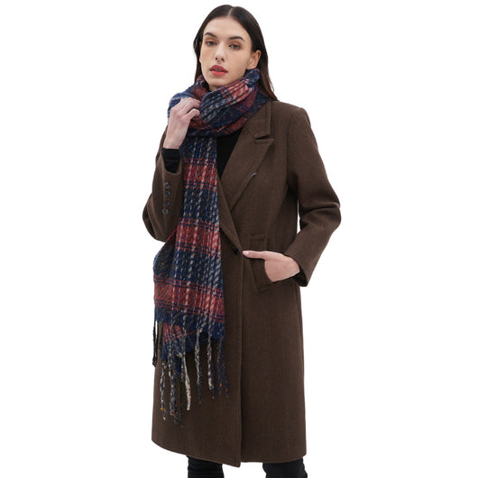 Bufanda de Cuadros Unisex con Flecos Estilo Europeo y Americano - Image 3