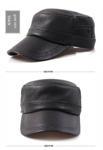 Gorra Newsboy de Piel de Oveja para Hombre con Visera Plana - Image 6