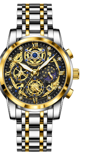 Reloj de Lujo Resistente al Agua con Diseño Calado y Esfera Extragrande - Image 6