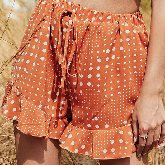 Shorts Estampados de Cintura Alta con Volantes y Ajuste Regulable - Image 4