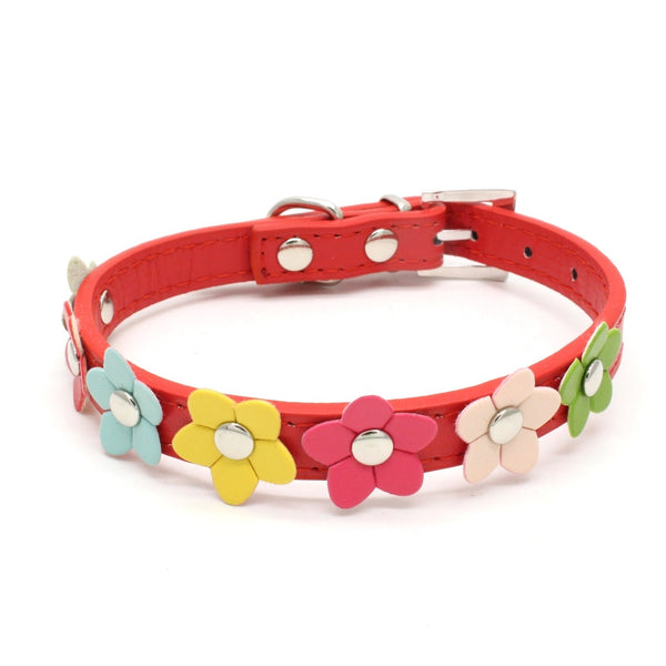 Collar para Mascota con Flores en PU