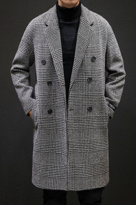Abrigo Cuadros Slim Fit - Gabardina Larga Elegante - Image 12