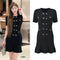 Vestido Socialite Clásico Cuello Redondo Doble Botonadura