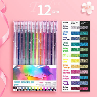 Set de Bolígrafos Gel Brillante con Marcadores Fluorescentes - Image 4