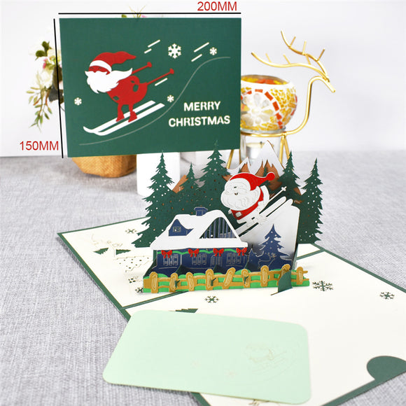 Tarjetas Navideñas Emergentes 3D Árbol de Navidad con Decoraciones y Pegatinas