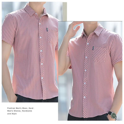 Camisa de Verano para Hombre a Rayas Resistente a Arrugas - Image 22