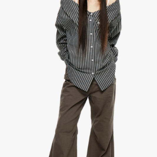 Blusa Rayada Vertical Desmontable para Mujer - Image 2