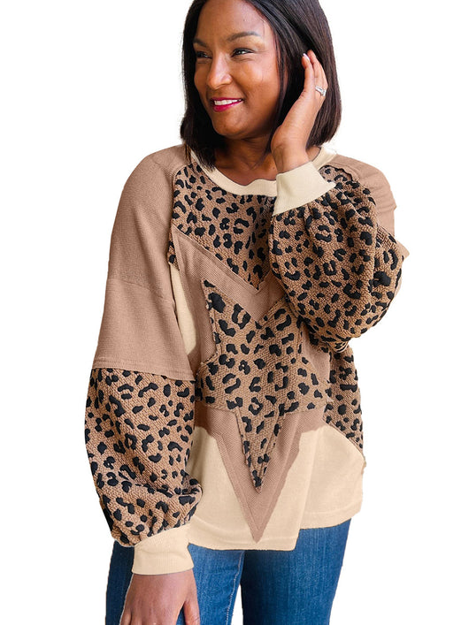Blusa Estampado Leopardo Manga Larga con Tirantes de Diseñador - Image 5