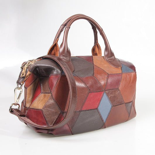 Bolso de Cuero Genuino con Contraste y Asa Única - Image 8