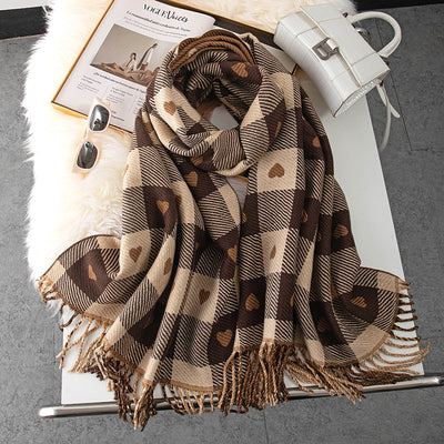 Bufanda Cuadrille Amor Invierno Estilo Coreano para Mujer - Image 12