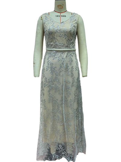 Vestido Largo Escote V Efecto Bronce - Image 12