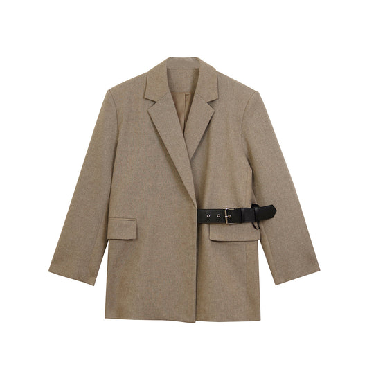 Blazer de Lana Estilo Americano con Hombreras Acolchadas para Mujer - Image 9