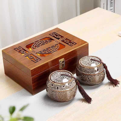 Recipiente de Té en Cerámica Artesanal con Caja de Madera - Image 10