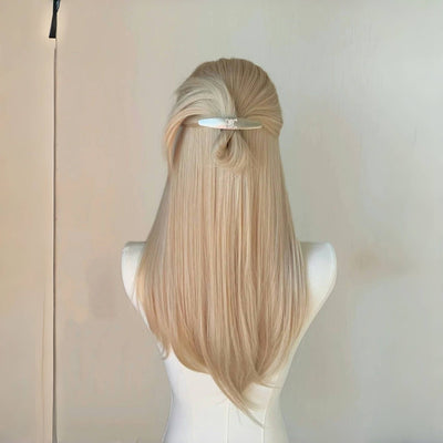 Peluca Larga Lisa Beige con Encaje - Estilo Premium High Level - Image 8