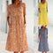 Vestido Midi Floral Escote Redondo Manga Corta