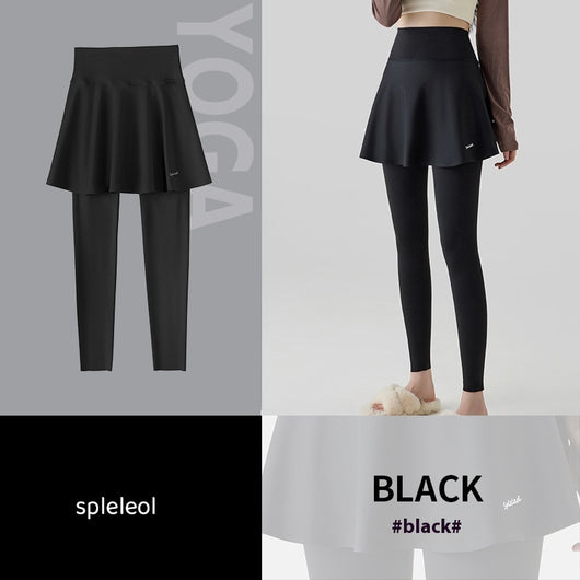 Falda Pantalón Yoga Cintura Alta Levanta Caderas Primavera Otoño Efecto Dos Piezas - Image 14
