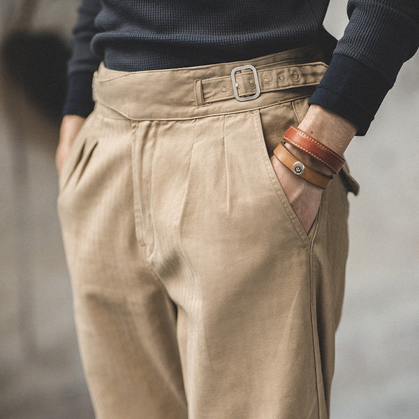 Pantalones Cargo Retro de Cintura Alta y Corte Recto para Hombre