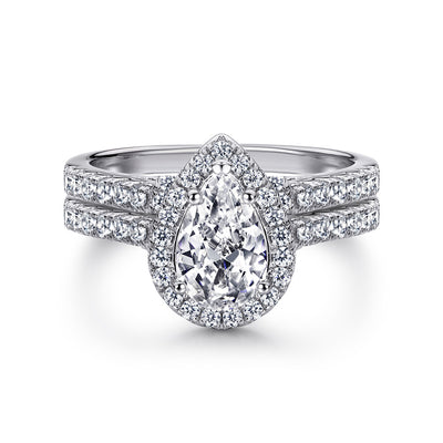 Anillo de Plata Esterlina con Zirconia Cúbica Gota - Simulante de Diamante - Image 9