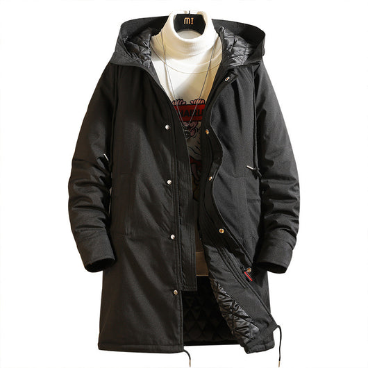 Abrigo Casual de Algodón Largo para Hombre - Image 6