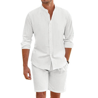 Conjunto de Verano para Hombre: Camisa Manga Corta y Shorts con Cordón - Image 7