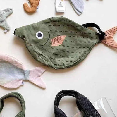 Bolsa Bandolera Infantil Estilo Pez Verde - Diseño Padre e Hijo - Image 3