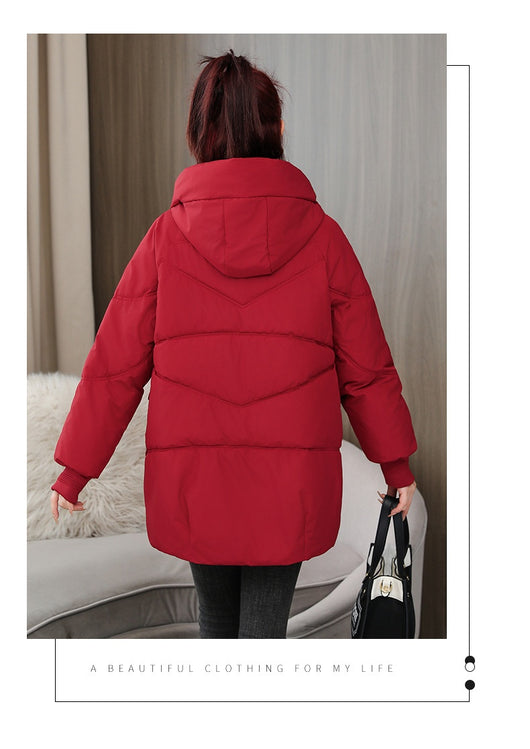 Abrigo Acolchado Grueso Talla Grande con Capucha - Algodón Cálido Invierno - Image 12