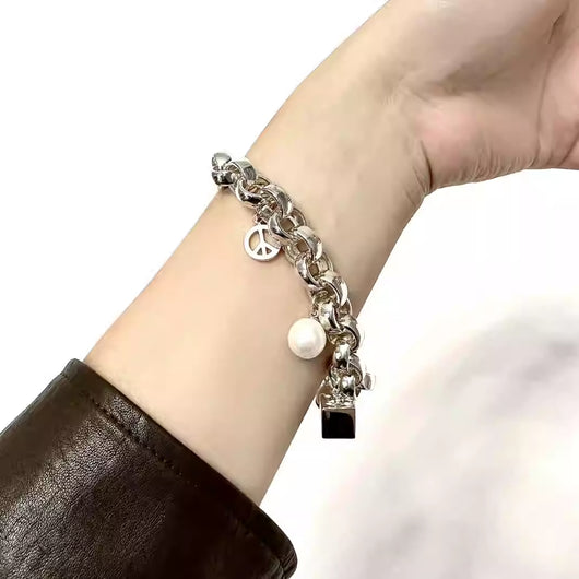 Pulsera de Plata Esterlina con Perla y Dados 8 Ball para Amantes Aventureros - Image 7