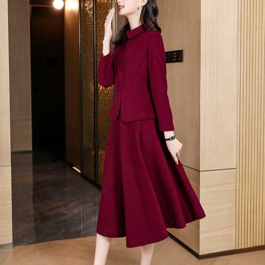 Traje de Lana para Mujer Estilo Occidental Falda Dos Piezas - Image 2