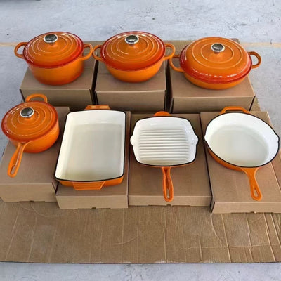 Juego de Cocina de Hierro Esmaltado: Sartén y Olla para Guisos - Image 10