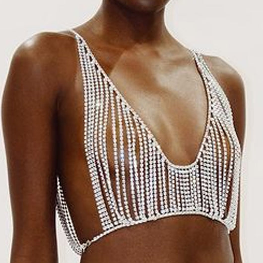 Top Bikini Lujo con Cadena de Cristales para Fiesta y Eventos - Image 14