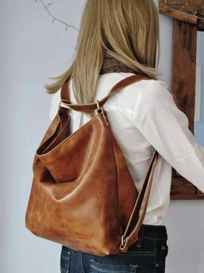 Bolso de Cuero Retro con Aceite - Capacidad Amplia y Suave al Tacto - Image 2