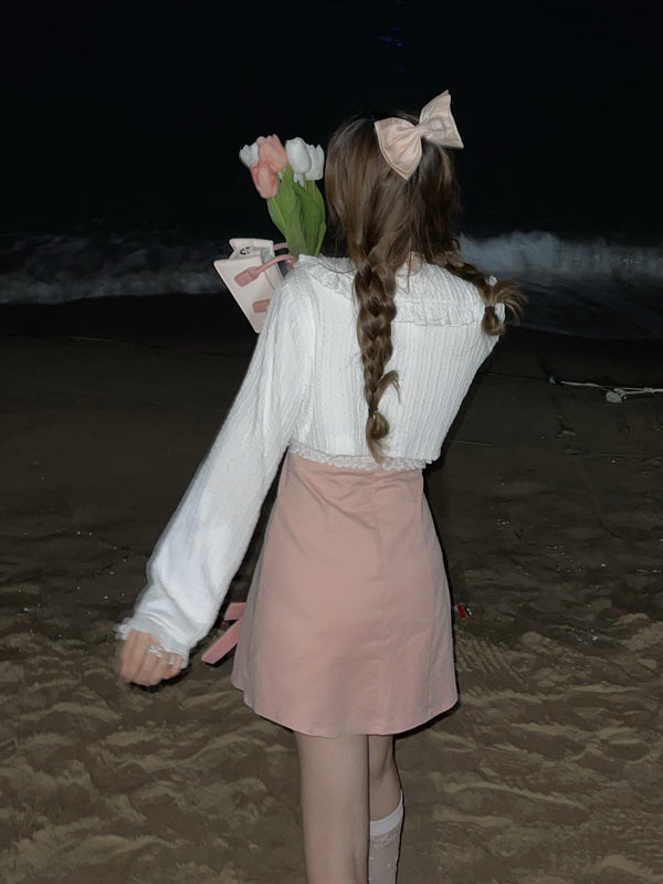 Cardigan Corto con Lazo y Cierre - Estilo Dulce y Temperamental
