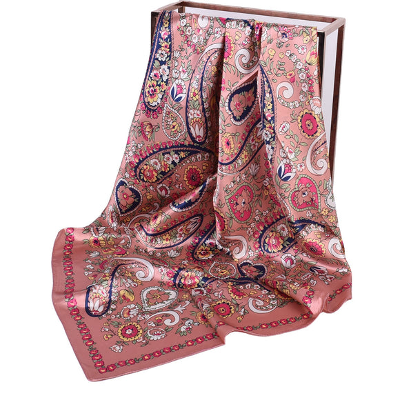 Pañuelo de Seda Estampado Anacardo Xinjiang Grande